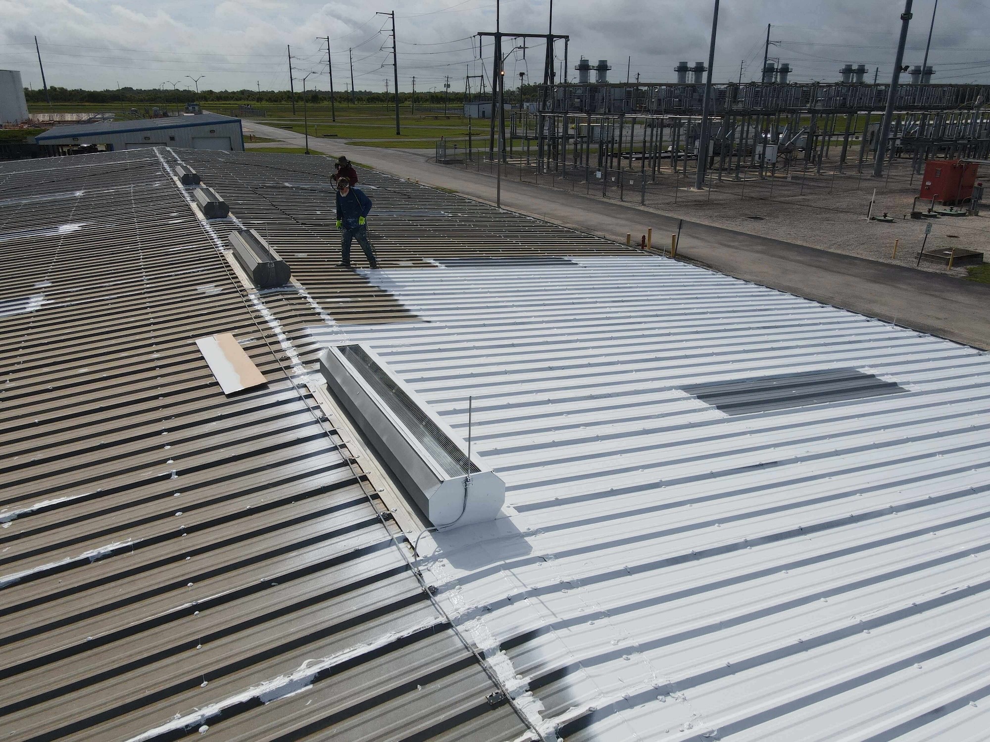 "Commercial roof prepared for summer storms in Savannah, GA, Get a Free Metal Roof Coating Quote Call 1‑800‑779‑0821 or fill out our online form to receive a no-obligation estimate for your commercial property.